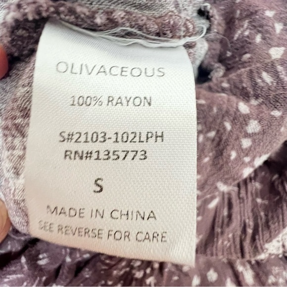 Olivaceous Womens Pants Small Wide Leg Rayon Elastic Waist Pull On Brown Boho - Picture 8 of 12